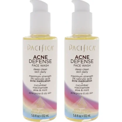 Acne Defense Face Wash by Pacifica for Unisex - 5.8 oz Cleanser - Pack of 2 - Fresh Bloom Skin - Premium Skincare Solutions for Nourished, Hydrated, and Radiant Skin Every Day