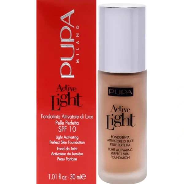 Active Light Perfect Skin Foundation SPF 10 - 050 Golden Beige by Pupa Milano for Women - 1.01 oz Foundation - Fresh Bloom Skin - Premium Skincare Solutions for Nourished, Hydrated, and Radiant Skin Every Day