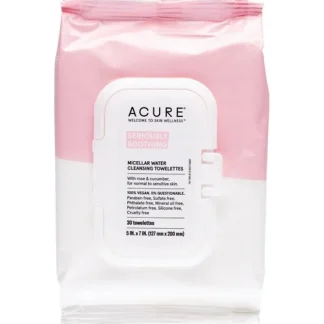 ACURE Seriously Soothing Micellar Water Towelettes X30 - Fresh Bloom Skin - Premium Skincare Solutions for Nourished, Hydrated, and Radiant Skin Every Day