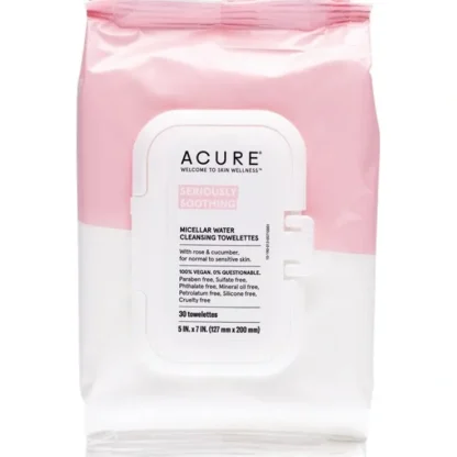 ACURE Seriously Soothing Micellar Water Towelettes X30 - Fresh Bloom Skin - Premium Skincare Solutions for Nourished, Hydrated, and Radiant Skin Every Day