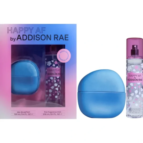 Addison Rae Happy AF by Addison Rae for Women - 2 Pc Gift Set 3.4oz EDP Spray, 8oz Fragrance Mist - Fresh Bloom Skin - Premium Skincare Solutions for Nourished, Hydrated, and Radiant Skin Every Day