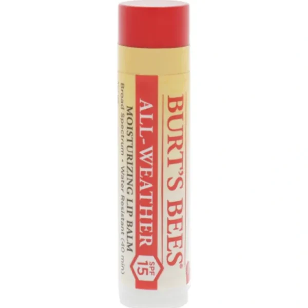 All-Weather Moisturizing Lip Balm SPF 15 by Burts Bees for Women - 0.15 oz Lip Balm - Fresh Bloom Skin - Premium Skincare Solutions for Nourished, Hydrated, and Radiant Skin Every Day