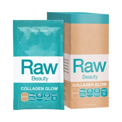 Amazonia Raw Beauty Collagen Glow Unflavoured Sachets 9g x 20 Pack - Fresh Bloom Skin - Premium Skincare Solutions for Nourished, Hydrated, and Radiant Skin Every Day