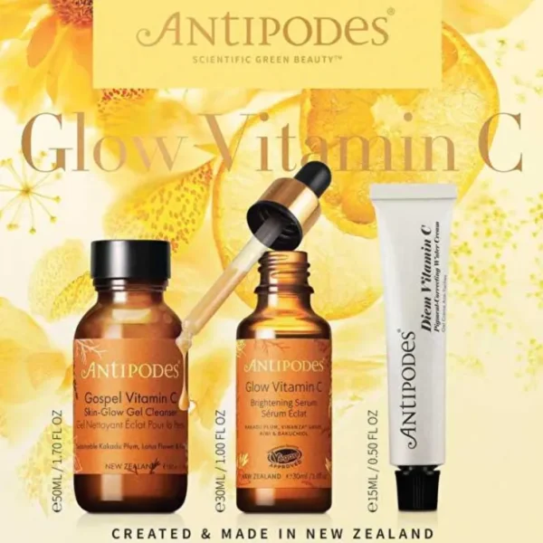 Antipodes Skincare Set Glow Vitamin C, Gospel, Diem 3pk - Fresh Bloom Skin - Premium Skincare Solutions for Nourished, Hydrated, and Radiant Skin Every Day