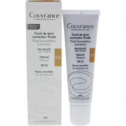 Avene Couvrance Fluid Foundation Corrector SPF20 - 02 Natural by Avene for Women - 1 oz Foundation - Fresh Bloom Skin - Premium Skincare Solutions for Nourished, Hydrated, and Radiant Skin Every Day