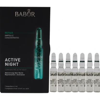 Babor Active Night Ampoule Serum Concentrates by Babor for Women - 7 x 0.06 oz Serum - Fresh Bloom Skin - Premium Skincare Solutions for Nourished, Hydrated, and Radiant Skin Every Day