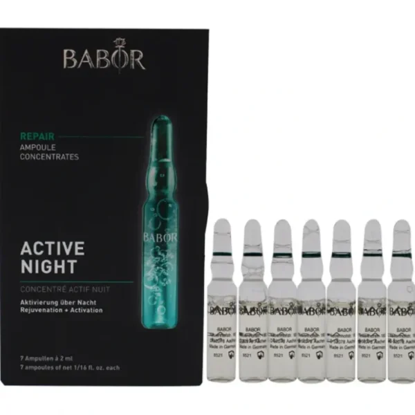 Babor Active Night Ampoule Serum Concentrates by Babor for Women - 7 x 0.06 oz Serum - Fresh Bloom Skin - Premium Skincare Solutions for Nourished, Hydrated, and Radiant Skin Every Day