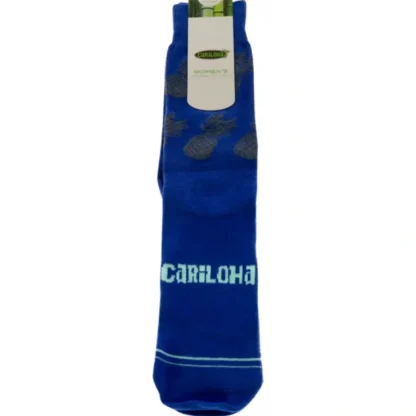 Bamboo Trouser Socks - Pineapple Royal Blue by Cariloha for Women - 1 Pair Socks (L/XL) - Fresh Bloom Skin - Premium Skincare Solutions for Nourished, Hydrated, and Radiant Skin Every Day