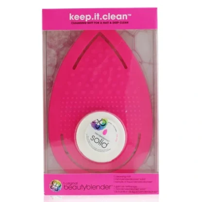 BeautyBlender Keep It Clean (1x Cleansing Mitt, 1x Mini Blendcleanser Solid) 2pcs - Fresh Bloom Skin - Premium Skincare Solutions for Nourished, Hydrated, and Radiant Skin Every Day