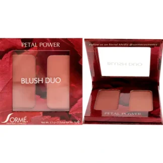 Blush Duo Compacts - Petal Power by Sorme Cosmetics for Women - 2 x 0.12 oz Blush - Fresh Bloom Skin - Premium Skincare Solutions for Nourished, Hydrated, and Radiant Skin Every Day