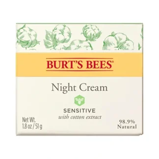 Burts Bees Burt's Bees Night Cream Sensitive with Cotton Extract 50g - Fresh Bloom Skin - Premium Skincare Solutions for Nourished, Hydrated, and Radiant Skin Every Day