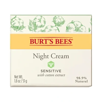 Burts Bees Burt's Bees Night Cream Sensitive with Cotton Extract 50g - Fresh Bloom Skin - Premium Skincare Solutions for Nourished, Hydrated, and Radiant Skin Every Day