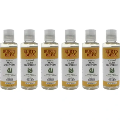 Burts Bees Natural Acne Solutions Clarifying Toner by Burts Bees for Unisex - 5 oz Toner - Pack of 6 - Fresh Bloom Skin - Premium Skincare Solutions for Nourished, Hydrated, and Radiant Skin Every Day