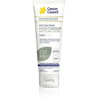 Cancer Council Face Day Wear Moisturiser Matte Zinc Lotion Invisible SPF50 50ml - Fresh Bloom Skin - Premium Skincare Solutions for Nourished, Hydrated, and Radiant Skin Every Day