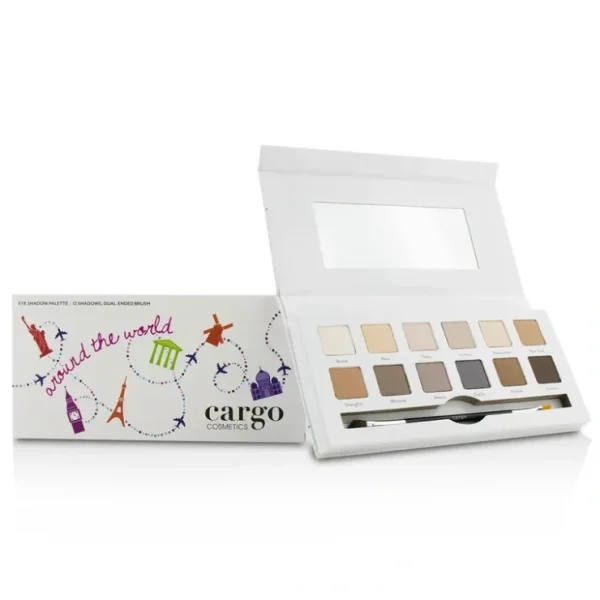 Cargo Around the World Eye Shadow Palette (12x Eye Shadow, 1x Shadow Brush) 12x0.8g/0.03oz - Fresh Bloom Skin - Premium Skincare Solutions for Nourished, Hydrated, and Radiant Skin Every Day