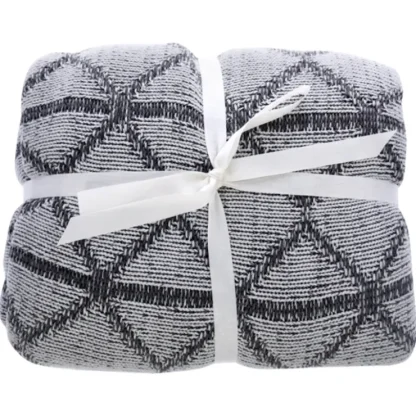 Cariloha Bamboo Knit Throw - Two-Tone Onyx-Harbor Gray by Cariloha for Unisex - 1 Pc Blanket - Fresh Bloom Skin - Premium Skincare Solutions for Nourished, Hydrated, and Radiant Skin Every Day