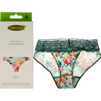 Cariloha Bamboo Lace Bikini - Aqua Floral by Cariloha for Women - 1 Pc Underwear (S) - Fresh Bloom Skin - Premium Skincare Solutions for Nourished, Hydrated, and Radiant Skin Every Day