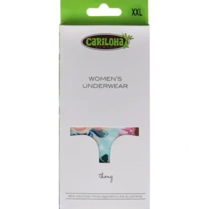Cariloha Bamboo Lace Thong - Aqua Floral by Cariloha for Women - 1 Pc Underwear (2XL) - Fresh Bloom Skin - Premium Skincare Solutions for Nourished, Hydrated, and Radiant Skin Every Day