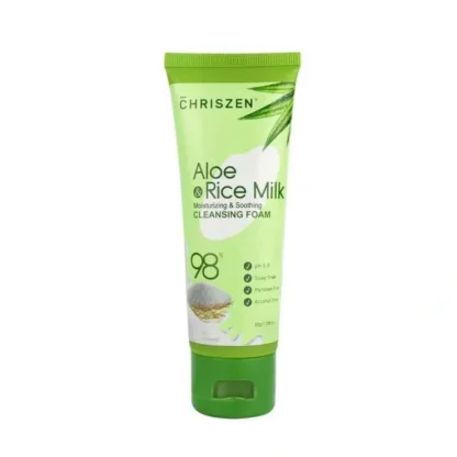 Chriszen 98% Aloe Vera & Rice Milk - Cleansing Foam 50G 50g - Fresh Bloom Skin - Premium Skincare Solutions for Nourished, Hydrated, and Radiant Skin Every Day