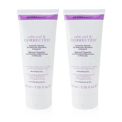 DERMAdoctor Calm Cool & Corrected Tranquility Cleanser Duo Pack 2x210ml/7.1oz - Fresh Bloom Skin - Premium Skincare Solutions for Nourished, Hydrated, and Radiant Skin Every Day