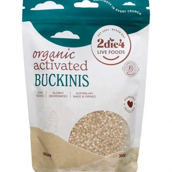 2die4 Live Foods Organic Activated Buckinis 300g - Fresh Bloom Skin - Premium Skincare Solutions for Nourished, Hydrated, and Radiant Skin Every Day