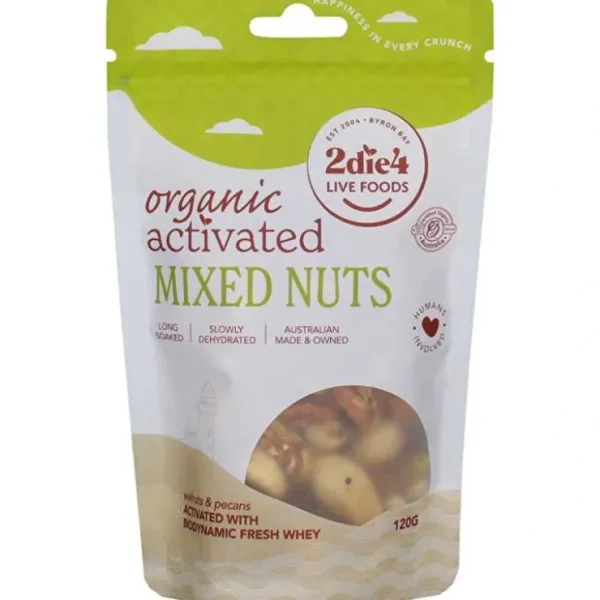 2die4 Live Foods Organic Activated Mixed Nuts with Fresh Whey 120g - Fresh Bloom Skin - Premium Skincare Solutions for Nourished, Hydrated, and Radiant Skin Every Day