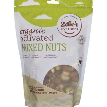 2die4 Live Foods Organic Activated Mixed Nuts with Fresh Whey 600g - Fresh Bloom Skin - Premium Skincare Solutions for Nourished, Hydrated, and Radiant Skin Every Day
