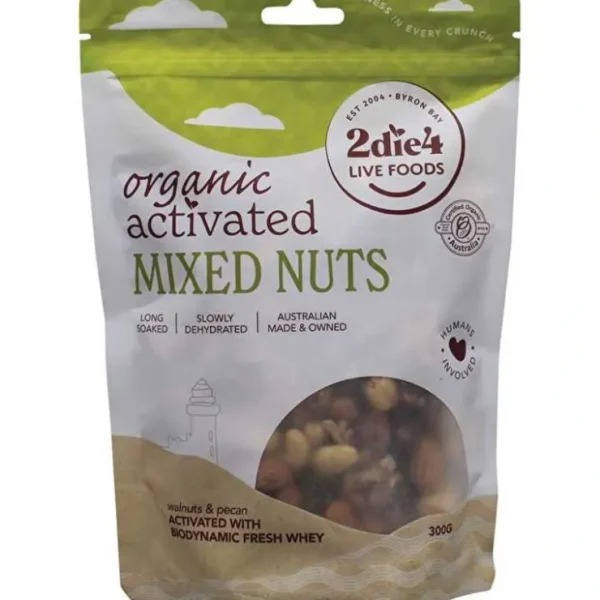 2die4 Live Foods Organic Activated Mixed Nuts with Fresh Whey 300g - Fresh Bloom Skin - Premium Skincare Solutions for Nourished, Hydrated, and Radiant Skin Every Day
