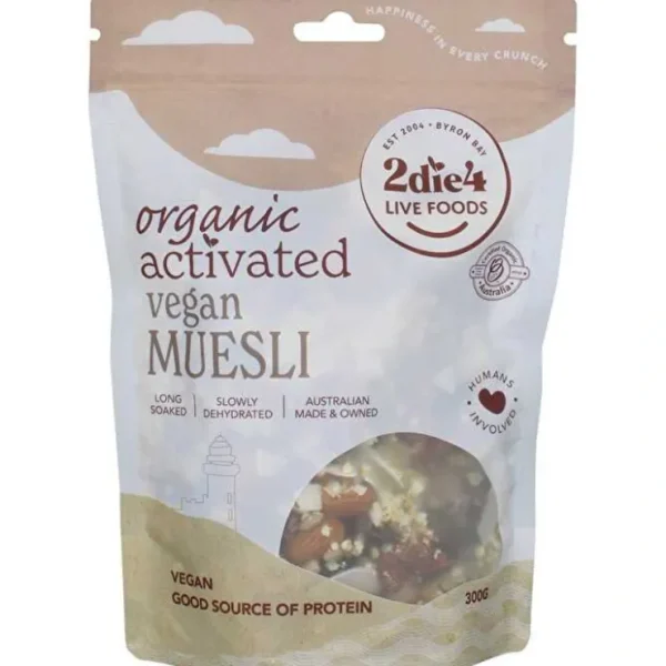 2die4 Live Foods Organic Activated Muesli Vegan 300g - Fresh Bloom Skin - Premium Skincare Solutions for Nourished, Hydrated, and Radiant Skin Every Day