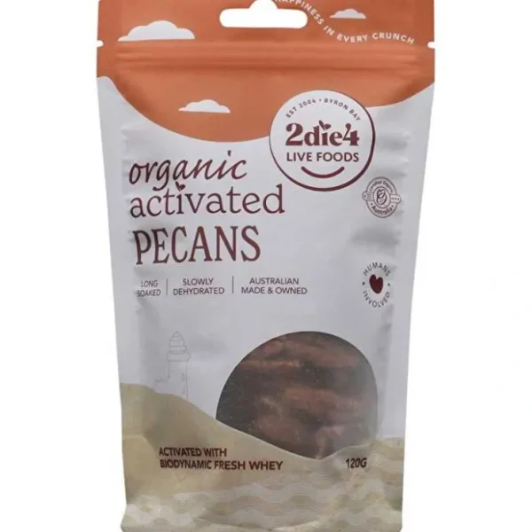 2die4 Live Foods Organic Activated Pecans with Fresh Whey 120g - Fresh Bloom Skin - Premium Skincare Solutions for Nourished, Hydrated, and Radiant Skin Every Day