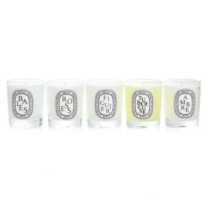 Diptyque Scented Candles Set - Berries, Roses, Fig Tree, Tuberose, Amber 5x35g/1.23oz - Fresh Bloom Skin - Premium Skincare Solutions for Nourished, Hydrated, and Radiant Skin Every Day
