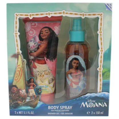 Disney Moana by Disney for Kids - 2 Pc Gift Set 5.1oz Shower Gel, 5.1oz Body Spray - Fresh Bloom Skin - Premium Skincare Solutions for Nourished, Hydrated, and Radiant Skin Every Day