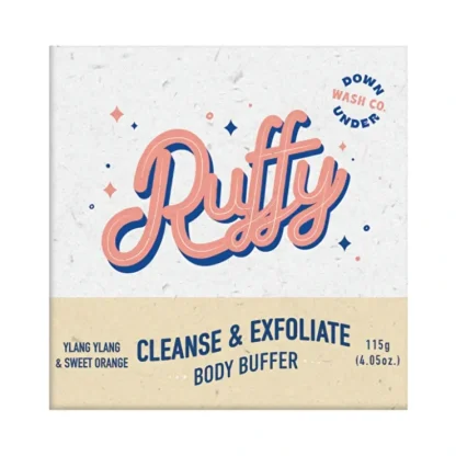 Downunder Wash Co . Ruffy Cleanse & Exfoliate Body Buffer Ylang Ylang & Sweet Orange 115g - Fresh Bloom Skin - Premium Skincare Solutions for Nourished, Hydrated, and Radiant Skin Every Day