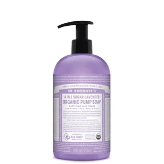 Dr. Bronner's Organic Sugar Soap 4-in-1 Lavender (Pump) 710ml - Fresh Bloom Skin - Premium Skincare Solutions for Nourished, Hydrated, and Radiant Skin Every Day