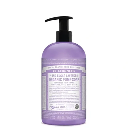 Dr. Bronner's Organic Sugar Soap 4-in-1 Lavender (Pump) 710ml - Fresh Bloom Skin - Premium Skincare Solutions for Nourished, Hydrated, and Radiant Skin Every Day