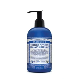 Dr. Bronner's Organic Sugar Soap 4-in-1 Peppermint (Pump) 355ml - Fresh Bloom Skin - Premium Skincare Solutions for Nourished, Hydrated, and Radiant Skin Every Day