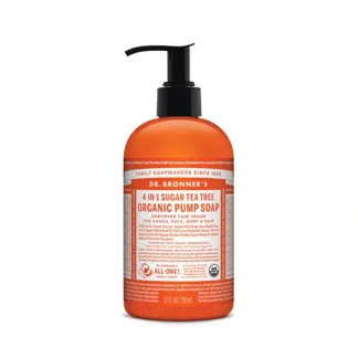 Dr. Bronner's Organic Sugar Soap 4-in-1 Tea Tree (Pump) 355ml - Fresh Bloom Skin - Premium Skincare Solutions for Nourished, Hydrated, and Radiant Skin Every Day
