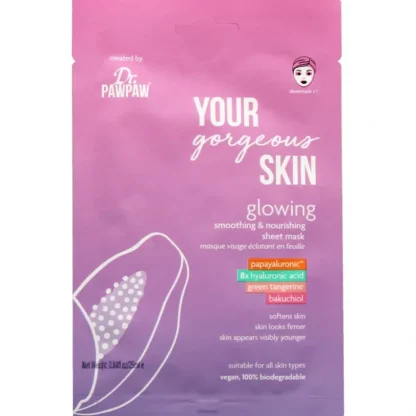 Dr. PawPaw Your Gorgeous Skin Glowing Sheet Mask by Dr. PawPaw for Unisex - 1 Pc Mask - Fresh Bloom Skin - Premium Skincare Solutions for Nourished, Hydrated, and Radiant Skin Every Day