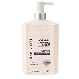 Dr. V Body Lotion Lavender, Camomile & Sage (Calming for Stressed & Tired Skin) 750ml - Fresh Bloom Skin - Premium Skincare Solutions for Nourished, Hydrated, and Radiant Skin Every Day
