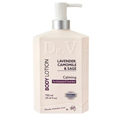 Dr. V Body Lotion Lavender, Camomile & Sage (Calming for Stressed & Tired Skin) 750ml - Fresh Bloom Skin - Premium Skincare Solutions for Nourished, Hydrated, and Radiant Skin Every Day
