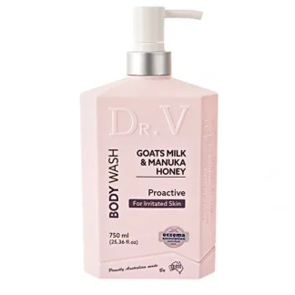 Dr. V Body Wash Goats Milk & Manuka Honey (Proactive for Irritated Skin) 750ml - Fresh Bloom Skin - Premium Skincare Solutions for Nourished, Hydrated, and Radiant Skin Every Day