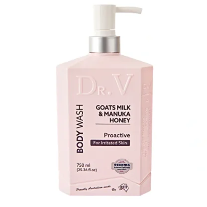 Dr. V Body Wash Goats Milk & Manuka Honey (Proactive for Irritated Skin) 750ml - Fresh Bloom Skin - Premium Skincare Solutions for Nourished, Hydrated, and Radiant Skin Every Day