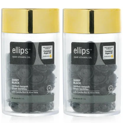 Ellips Hair Vitamin Oil - Shiny Black Duo 2x50capsules - Fresh Bloom Skin - Premium Skincare Solutions for Nourished, Hydrated, and Radiant Skin Every Day