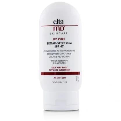 EltaMD UV Pure Water-Resistant Face & Body Physical Sunscreen SPF 47 (Unboxed) 114g/4oz - Fresh Bloom Skin - Premium Skincare Solutions for Nourished, Hydrated, and Radiant Skin Every Day