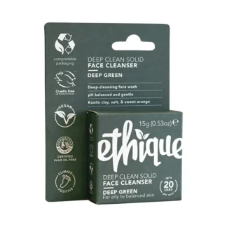 Ethique Bar Face Cleanser Deep Clean Solid Deep Green (For Oily To Balanced) 15g - Fresh Bloom Skin - Premium Skincare Solutions for Nourished, Hydrated, and Radiant Skin Every Day