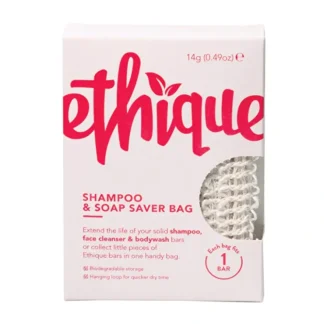 Ethique Shampoo and Soap Saver Bag - Fresh Bloom Skin - Premium Skincare Solutions for Nourished, Hydrated, and Radiant Skin Every Day
