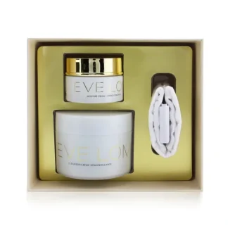 Eve Lom Begin & End Gift Set: Cleanser 200ml/6.8oz + Moisture Cream 50ml/1.6oz + Muslin Cloth 3pcs - Fresh Bloom Skin - Premium Skincare Solutions for Nourished, Hydrated, and Radiant Skin Every Day