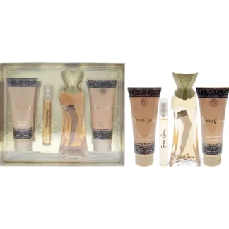 French Cancan by New Brand for Women - 4 Pc Gift Set 3.3oz EDP Spray, 0.5oz EDP Spray, 4.3oz Shower Gel, 4.3oz Body Lotion - Fresh Bloom Skin - Premium Skincare Solutions for Nourished, Hydrated, and Radiant Skin Every Day