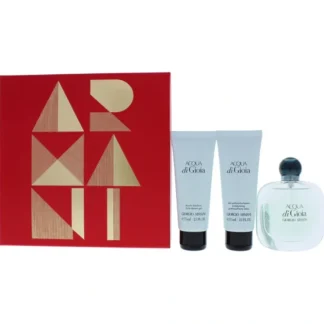 Giorgio Armani Acqua Di Gioia by Giorgio Armani for Women - 3 Pc Gift Set 1.7oz EDP Spray, 2.5oz Shower Gel, 2.5oz Body Lotion - Fresh Bloom Skin - Premium Skincare Solutions for Nourished, Hydrated, and Radiant Skin Every Day