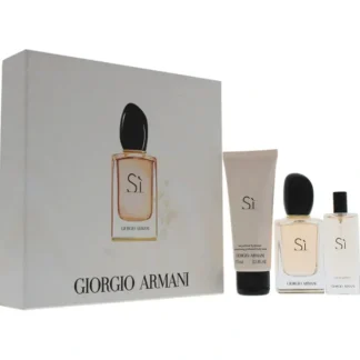 Giorgio Armani Giorgio Armani Si by Giorgio Armani for Women - 3 Pc Gift Set 1.7oz EDP Spray, 0.5oz EDP Spray, 2.5oz Moisturizing Perfumed Body Lotion - Fresh Bloom Skin - Premium Skincare Solutions for Nourished, Hydrated, and Radiant Skin Every Day